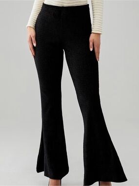 Free People Black Ribbed Flare Pants